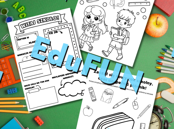 Powrót do szkoły! - kolorowanka, karty pracy, 6 stron