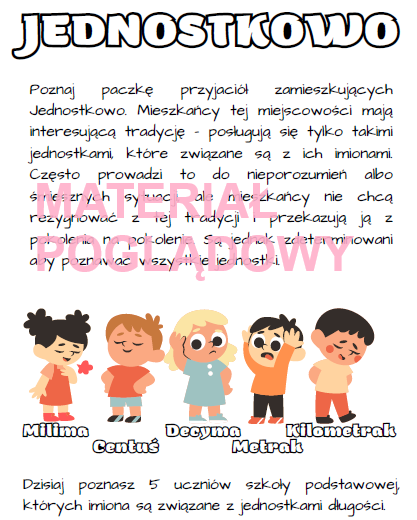 Jednostki długości - karta pracy klasy 4, 5 (materiał na całą lekcję)