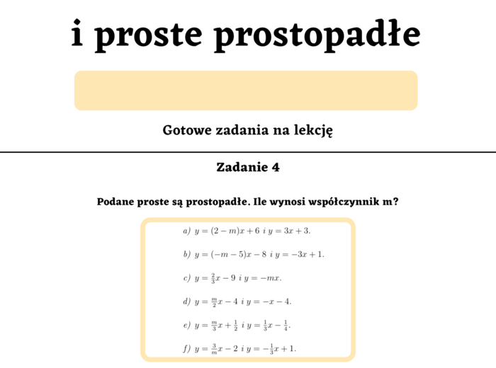 Proste równoległe i proste prostopadłe. Szkoła średnia :-)