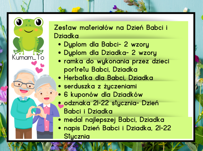 Zestaw materiałów- Dzień Babci i Dziadka