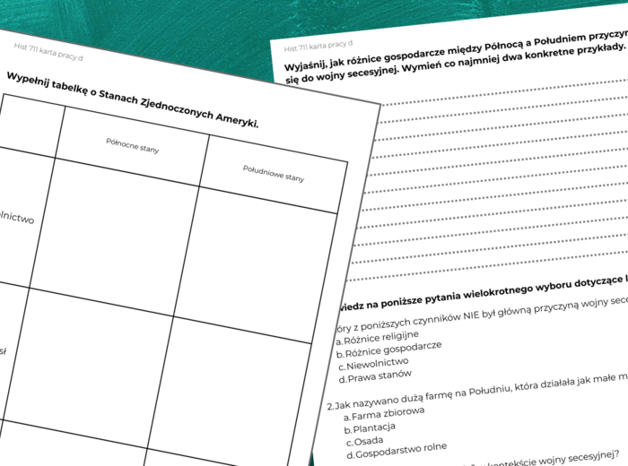 H711 ANG karta pracy wojna secesyjna