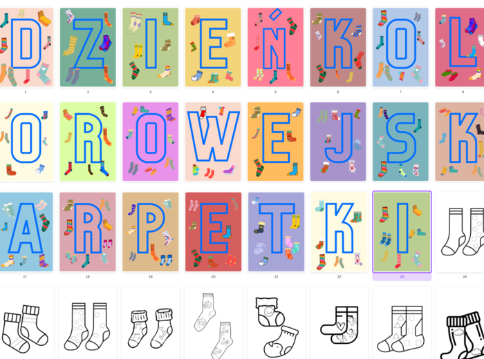 Dzień kolorowej skarpetki - GIRLANDA, KOLOROWANKI skarpetek