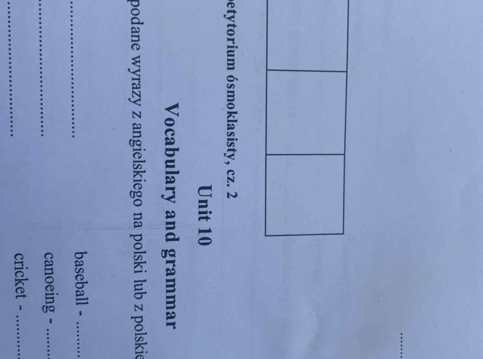 Unit 10 Repetytorium ósmoklasisty cz. 2 McMillan