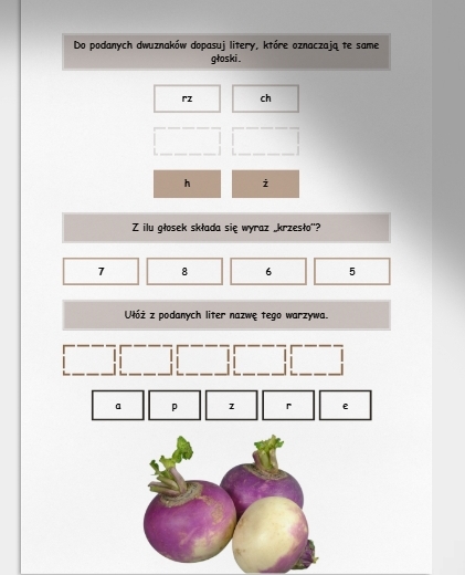 Różnica między głoską a literą. Karta pracy. Sprawdzian
