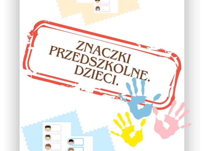 ZESTAW ZNACZKÓW PRZEDSZKOLNYCH .DZIECI.