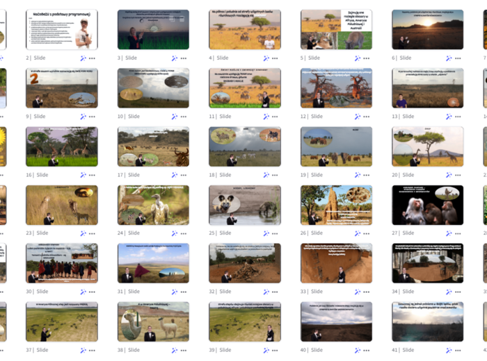 Krajobrazy trawiaste sawanny i stepów – prezentacja multimedialna w genial.li do edycji do geografii w klasie 5