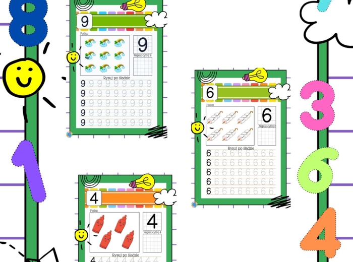 ARKUSZE MATEMATYCZNE OD 1 DO 10 ĆWICZENIA DLA PRZEDSZKOLAKÓW