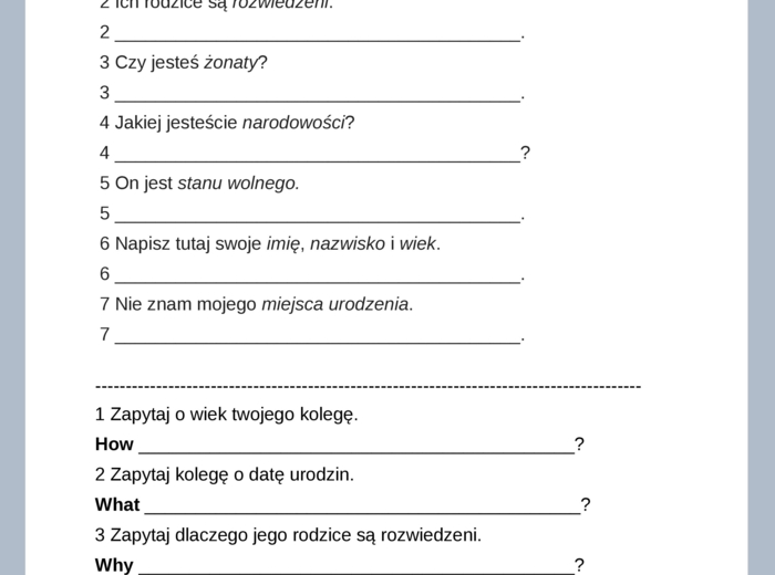 Materiały ćwiczeniowe: Dział Człowiek