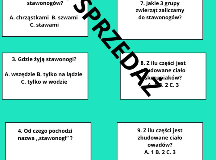 Gra planszowa Wspólne cechy stawonogów