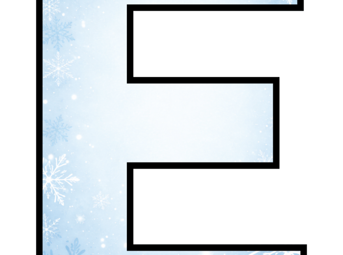 Alfabet zimowy A–Z – dekoracja sali i gazetki | Litery + śnieżynki i gwiazdki