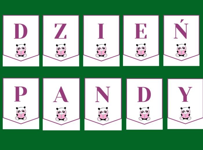 DZIEŃ PANDY – girlanda – napis – gazetka – wersja 3