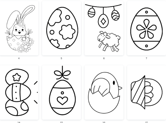 WIELKANOCNE KOLOROWANKI - 20 KOLOROWANEK
