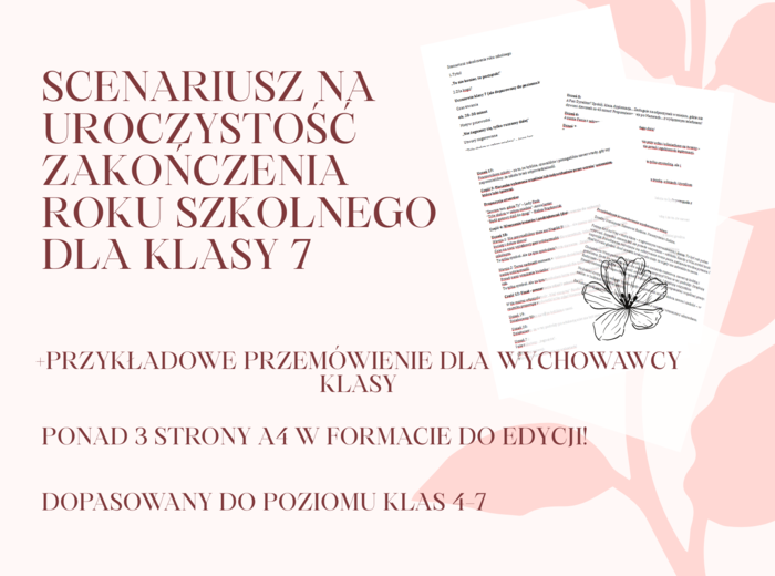 Scenariusz na uroczystość zakończenia roku szkolnego dla klasy 7/ Zakończenie roku