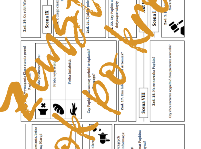 ZEMSTA: Krok po kroku – karta pracy do lektury