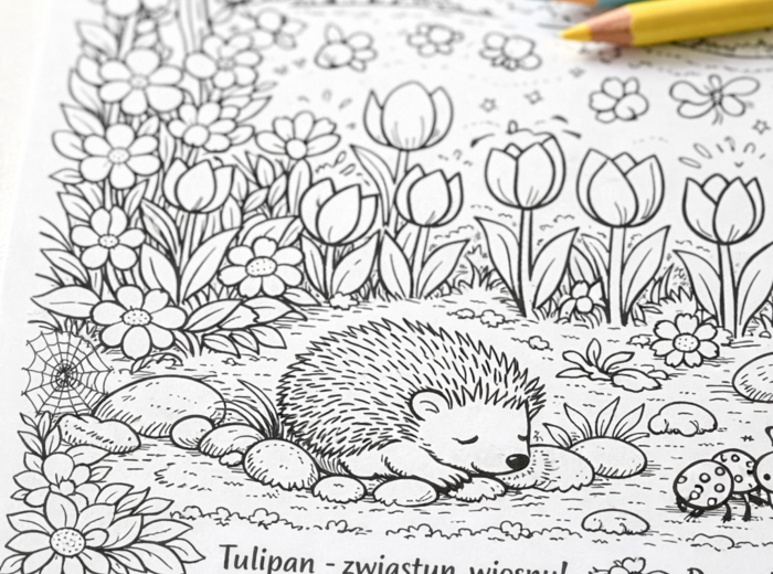 Kolorowanka "Wiosenny ogród"