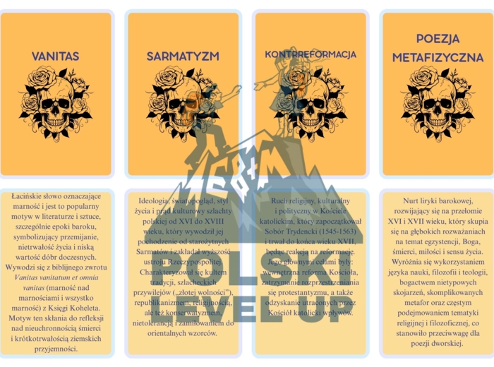 Fiszki literackie_barok_Polski Level Up