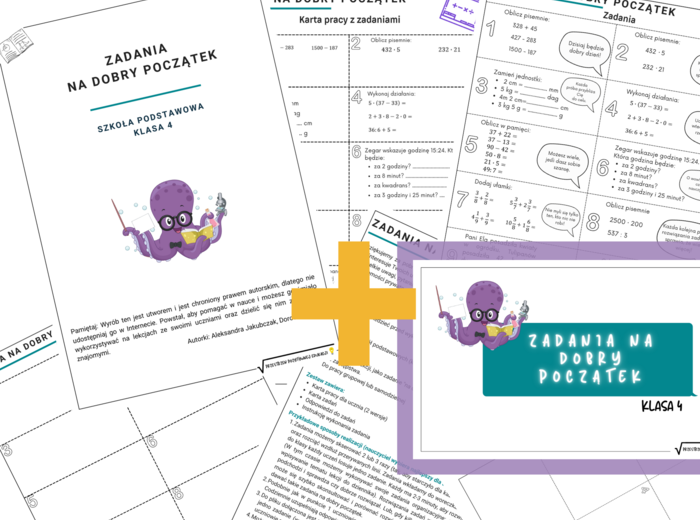 Zadania na dobry początek: Pakiet 3 kart i 3 prezentacji dla klas 4, 5-6 i 7-8 - PROMOCJA!!!