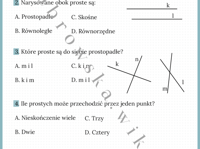 Proste, półproste i odcinki - quiz