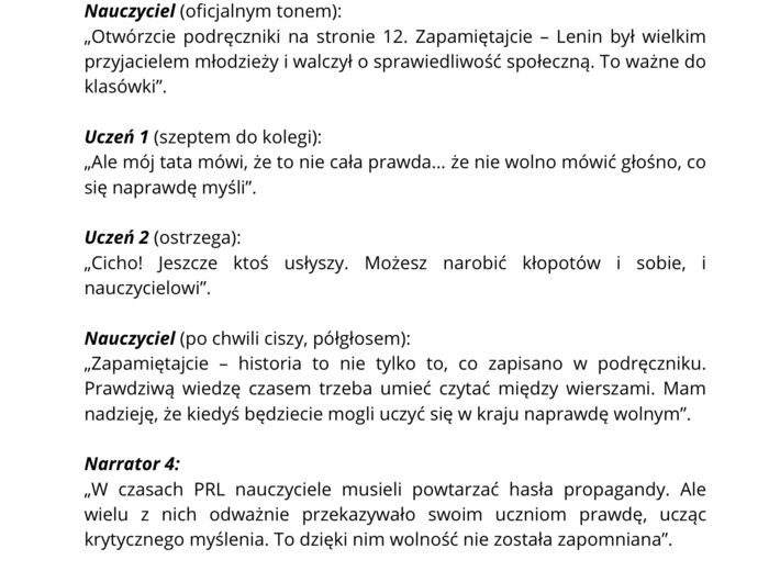 Scenariusz na Dzień Nauczyciela - Nauczyciel w historii