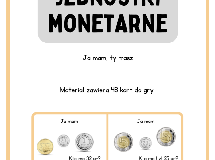 Jednostki monetarne - ja mam, ty masz. Klasa 4 i nie tylko :-)