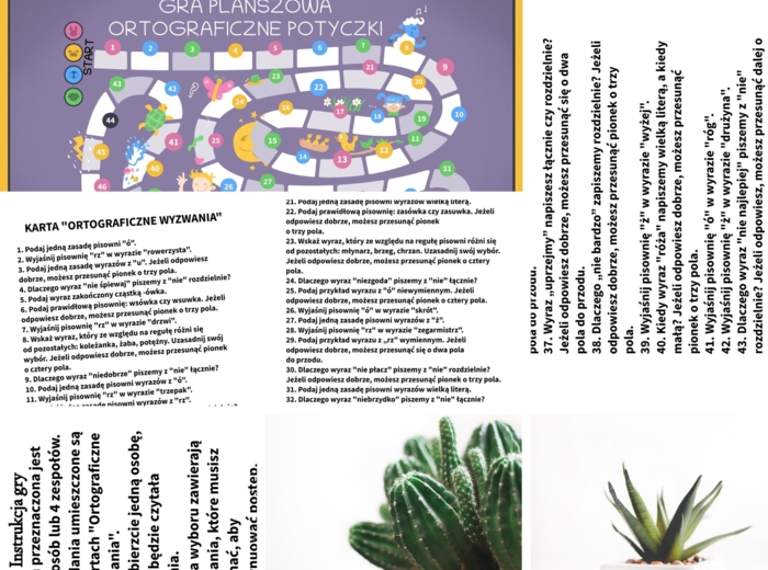 Gra planszowa "Ortograficzne potyczki"