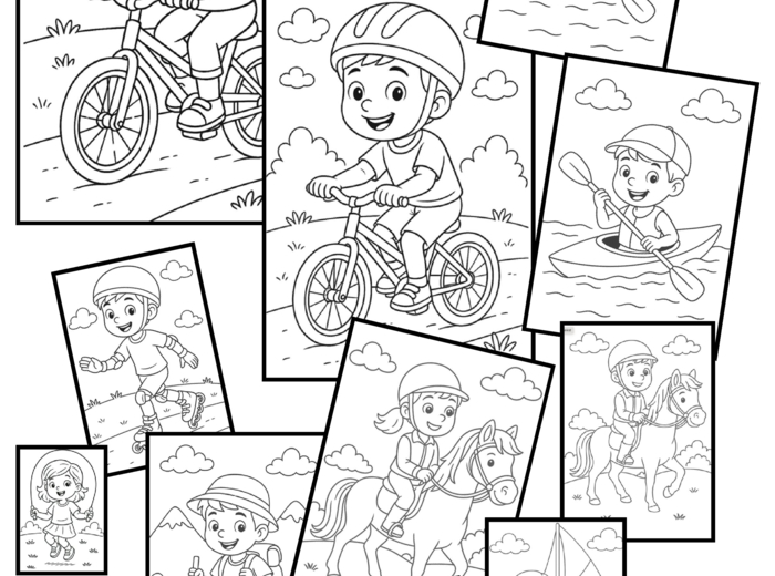 🎨 26 sportowych kolorowanek do druku! 🏃‍♀️🤸‍♂️🚴‍♀️