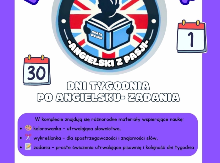 🎨 Ucz się i baw! Dni tygodnia po angielsku dla dzieci
