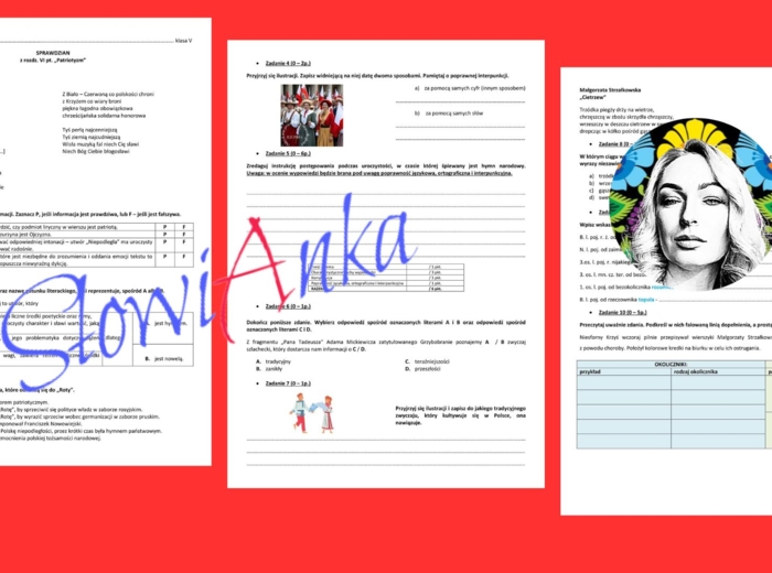Sprawdzian z rozdz. VI pt. „Patriotyzm” do podręcznika wydawnictwa WSiP „Zamieńmy słowo” dla klasy 5