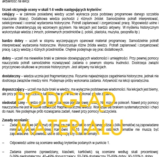 Historia - lekcja wprowadzająca dla szkoły ponadpodstawowej