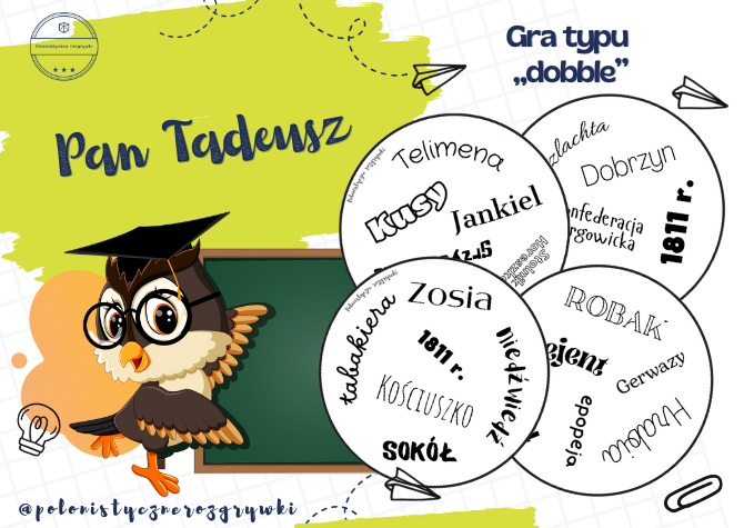 Pan Tadeusz. Gra typu "dobble"