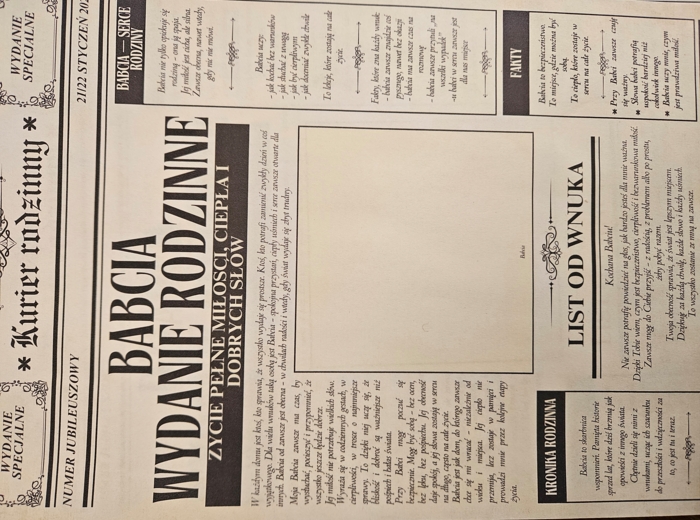 Dzień Babci i Dziadka - laurka, gazeta