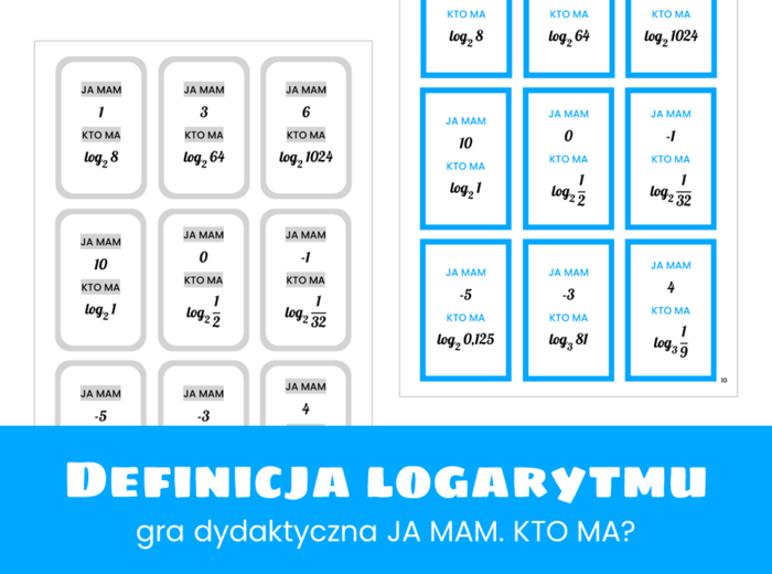 Matematyka. Definicja logarytmu. Gra dydaktyczna. Ja mam. Kto ma. Szkoła ponadpodstawowa