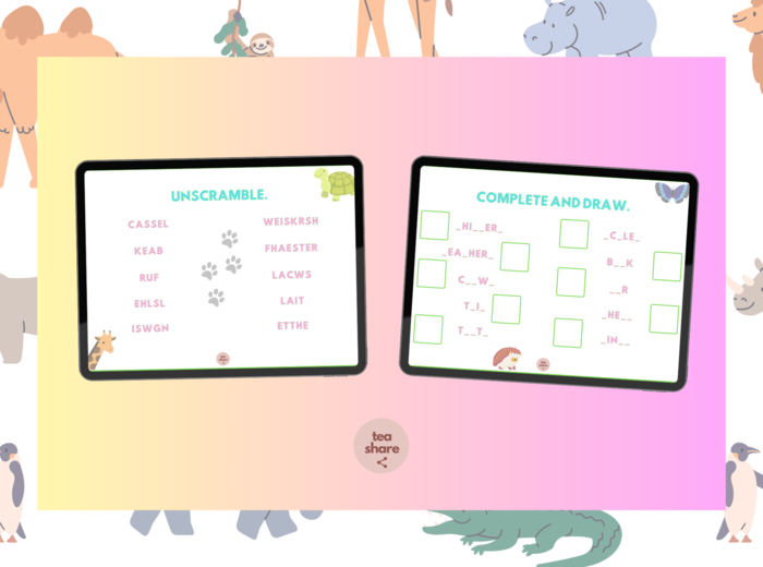 KLASA 3 zestaw ZWIERZĘTA + CZĘŚCI CIAŁA ZWIERZĄT + HAVE GOT