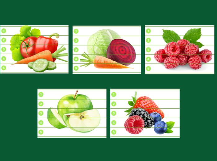 DZIEŃ OWOCÓW I WARZYW – puzzle – biblioteka – świetlica - 10 wersji