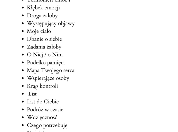 Żałoba – karty pracy