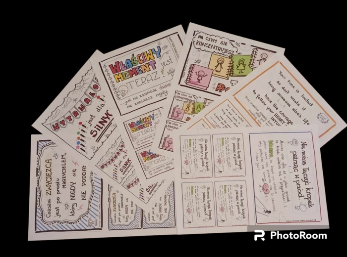 zestaw PLAKATÓW MOTYWACYJNYCH (wklejek do zeszytów)