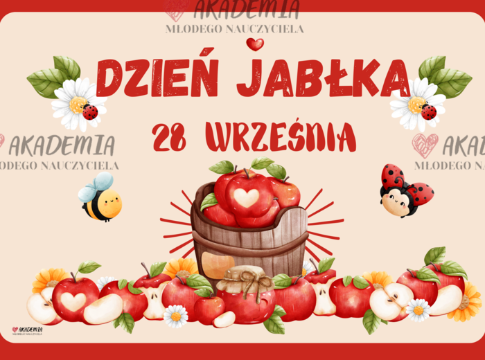 DZIEŃ JABŁKA - GIRLANDA, KARTY PRACY, ZABAWY, KOLOROWANKI, MATERIAŁY EDUKACYJNE