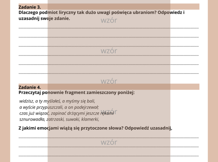 Praca z wierszem - Odzież - W. Szymborska