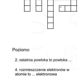 Budowa atomu-krzyżówka