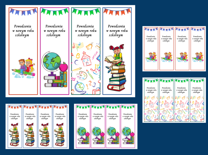 POWRÓT DO SZKOŁY – szkoła – zakładki do książek – zakładka – kolor - wersja 2