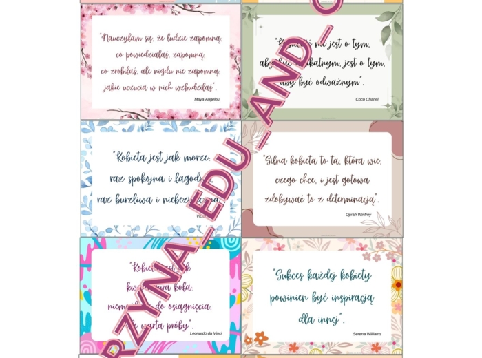 Kupony z cytatami - Dzień Kobiet