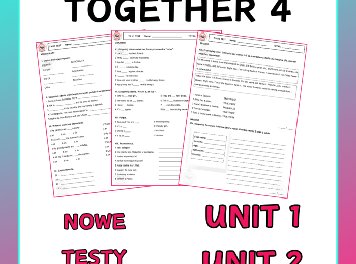 Together 4 - testy na podsumowanie działów 1 i 2.