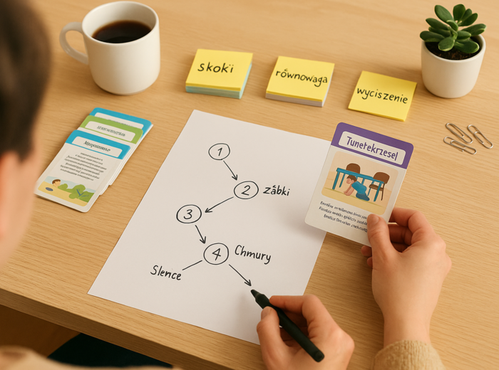 Deszczowy tor przeszkód – karty zadań ruchowych