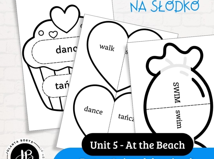 Słówka Na Słodko - Zestaw 3 gier edukacyjnych do nauki słownictwa z "Shine on 2" - Unit 5 At the Beach
