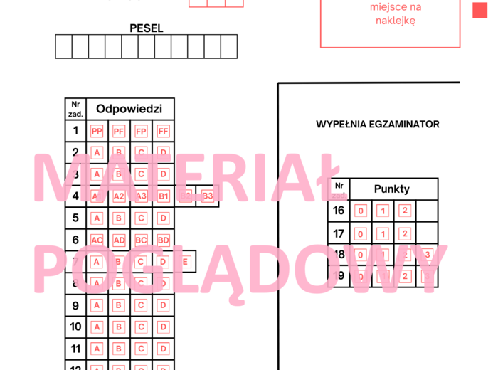 Karta odpowiedzi egzamin ósmoklasisty matematyka 2021-2024