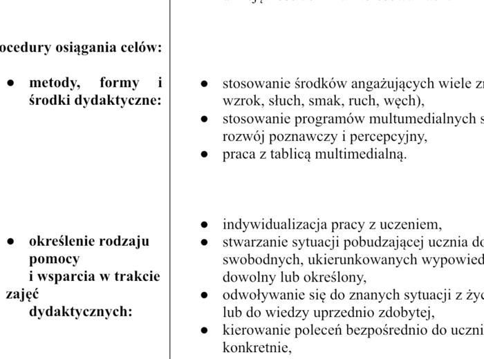 Indywidualny Program Edukacyjno - Terapeutyczny - IPET wzór