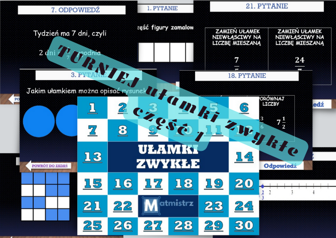 Turniej ułamki zwykłe część 1