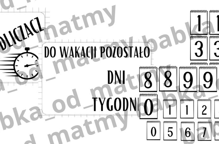 Materiały na gazetkę klasową - hasła motywujące i WAKACJOODLICZACZ!