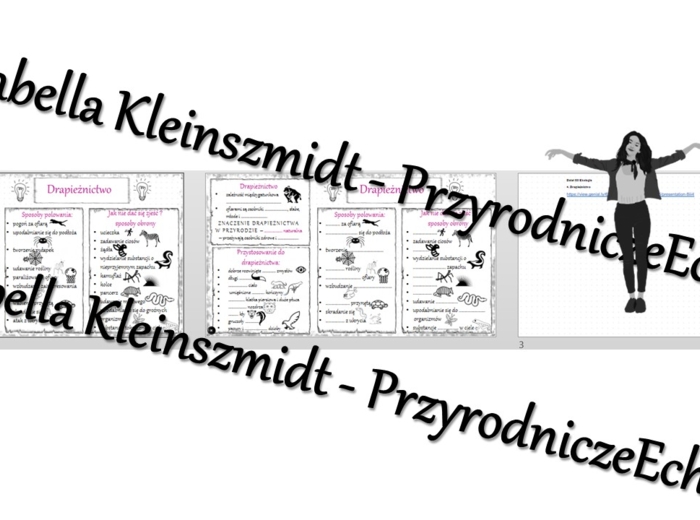 Minizestaw na temat „Drapieżnictwo” – sketchnotka + karta pracy w power point + gratisowy link do prezentacji multimedialnej niekomercyjnej wykonanej w genial.ly do indywidualnego pobrania i użycia do celów niekomercyjnych. Biologia 8; „Ekologia”