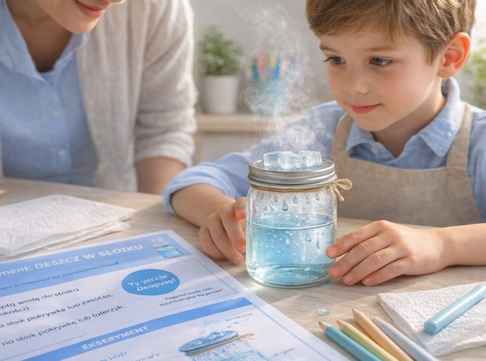 Eksperyment: deszcz w słoiku